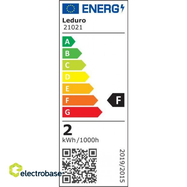 Light Bulb|LEDURO|Power consumption 1.5 Watts|Luminous flux 100 Lumen|2700 K|220-240V|Beam angle 300 degrees|21021 image 2