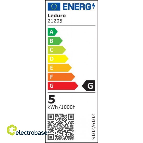 Light Bulb|LEDURO|Power consumption 5 Watts|Luminous flux 400 Lumen|4000 K|220-240V|21205 image 2