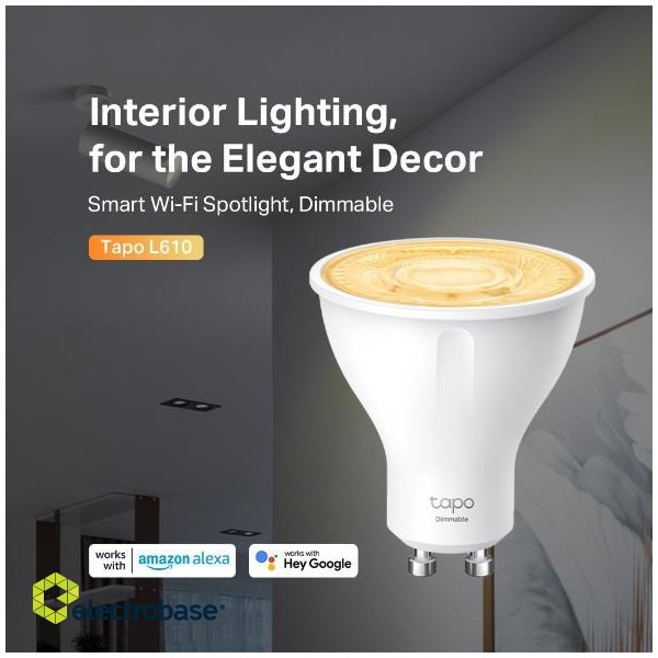 Smart Light Bulb|TP-LINK|Power consumption 2.9 Watts|Luminous flux 350 Lumen|2700 K|Beam angle 40 degrees|TAPOL610 image 2