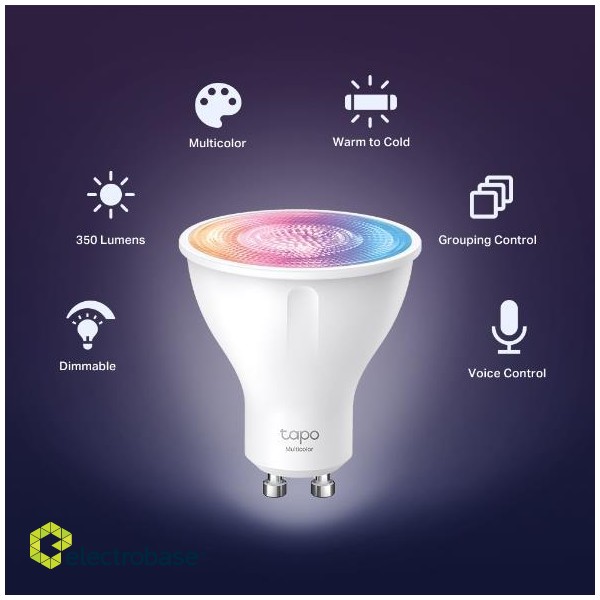 Smart Light Bulb|TP-LINK|Power consumption 3.7 Watts|Luminous flux 350 Lumen|Beam angle 40 degrees|0 ºC~ 40 ºC|TAPOL630 image 4