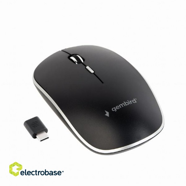 MOUSE USB-C OPTICAL WRL BLACK/SILENT MUSW-4BSC-01 GEMBIRD image 1