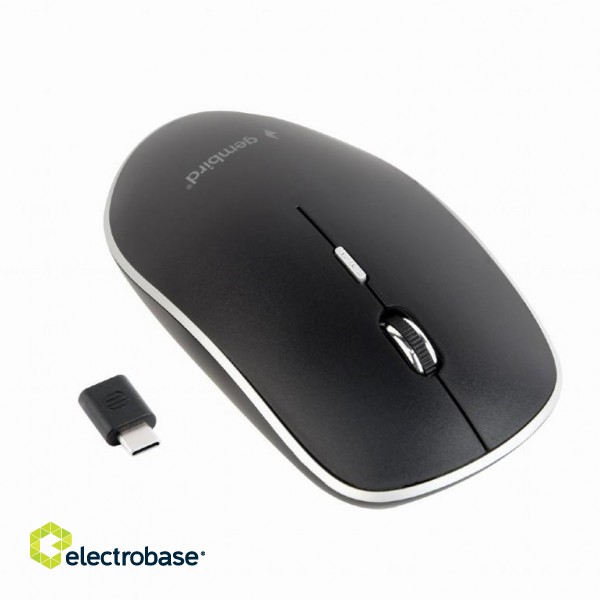 MOUSE USB-C OPTICAL WRL BLACK/SILENT MUSW-4BSC-01 GEMBIRD image 2