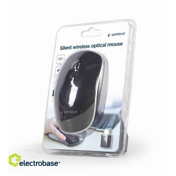 MOUSE USB-C OPTICAL WRL BLACK/SILENT MUSW-4BSC-01 GEMBIRD image 3