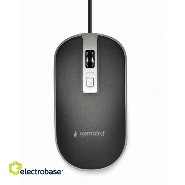 MOUSE USB OPTICAL BLACK/SILVER/MUS-4B-06-BS GEMBIRD image 2