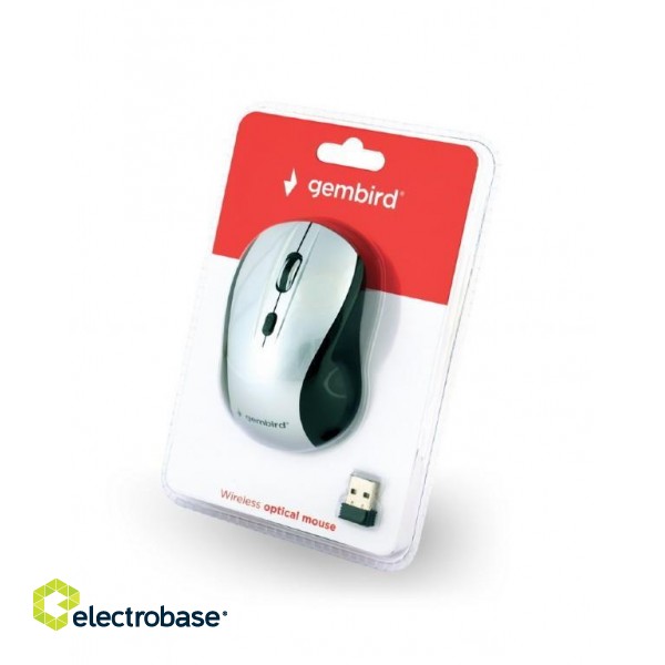 MOUSE USB OPTICAL WRL BLACK/SILVER MUSW-4B-02-BS GEMBIRD image 3