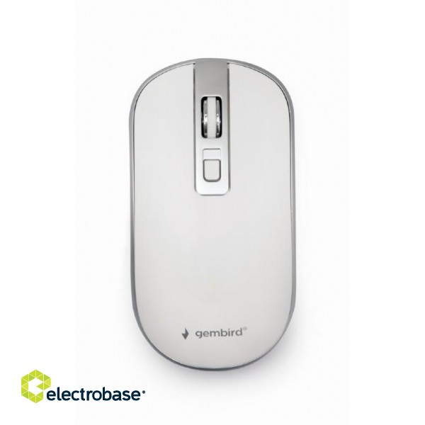 MOUSE USB OPTICAL WRL WHITE/SILVER MUSW-4B-06-WS GEMBIRD image 1