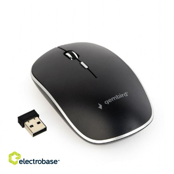 MOUSE USB OPTICAL WRL BLACK/SILENT MUSW-4BS-01 GEMBIRD image 1
