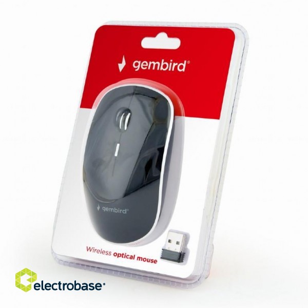 MOUSE USB OPTICAL WRL/BLACK MUSW-4B-01 GEMBIRD image 3