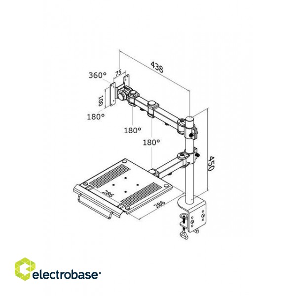 NB/MONITOR ACC DESK MOUNT/FPMA-D960NOTEBOOK NEOMOUNTS фото 3