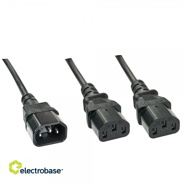 CABLE POWER C14 TO 2 X C13/1M 30363 LINDY image 1