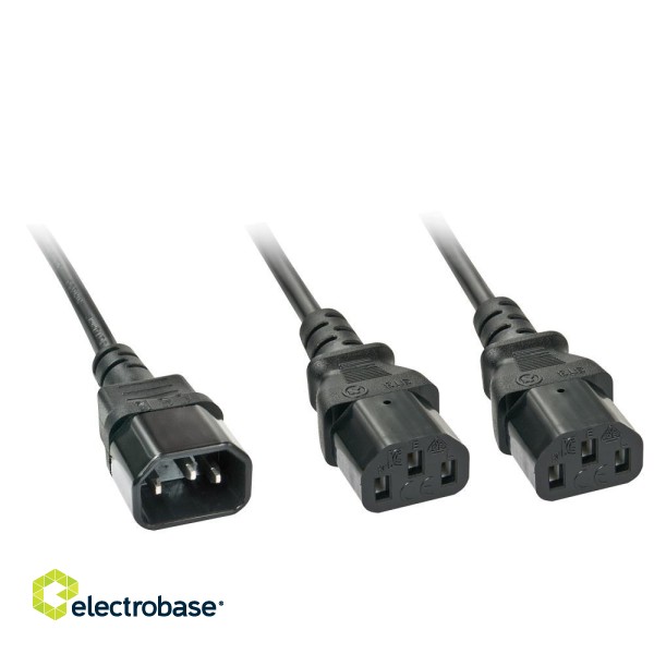 CABLE POWER C14 TO 2X C13/2M 30039 LINDY image 1