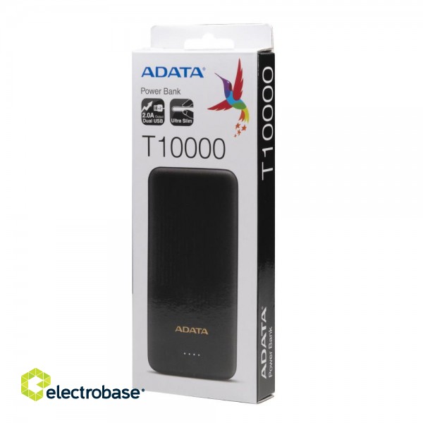 POWER BANK USB 10000MAH BLACK/AT10000-USBA-CBK ADATA фото 5