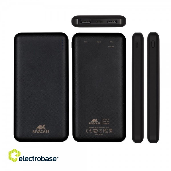 POWER BANK USB 10000MAH/VA2137 RIVACASE paveikslėlis 2