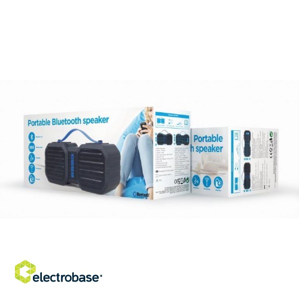 Portable Speaker|GEMBIRD|Black / Blue|Portable|1xAudio-In|1xMicroSD Card Slot|Bluetooth|SPK-BT-19 paveikslėlis 3