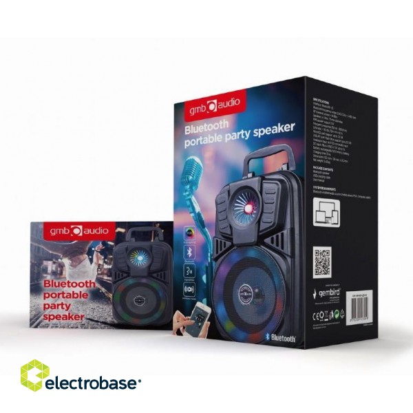 Portable Speaker|GEMBIRD|Portable/Wireless|1xAudio-In|1xUSB 2.0|1xMicroSD Card Slot|Bluetooth|SPK-BT-LED-01 image 4