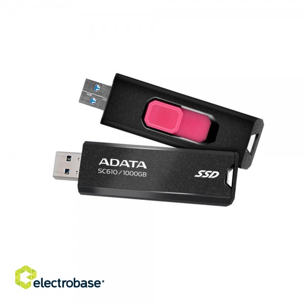 External SSD|ADATA|SC610|1TB|USB 3.2|Write speed 500 MBytes/sec|Read speed 550 MBytes/sec|SC610-1000G-CBK/RD image 4