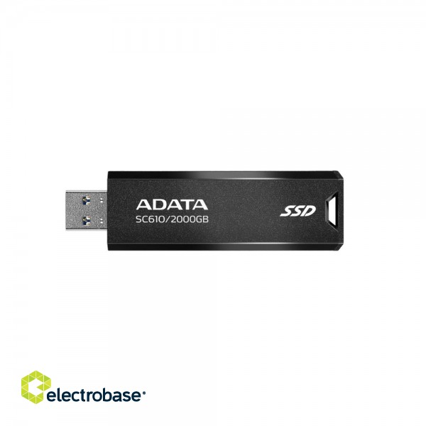External SSD|ADATA|SC610|2TB|USB 3.2|Write speed 500 MBytes/sec|Read speed 550 MBytes/sec|SC610-2000G-CBK/RD image 1
