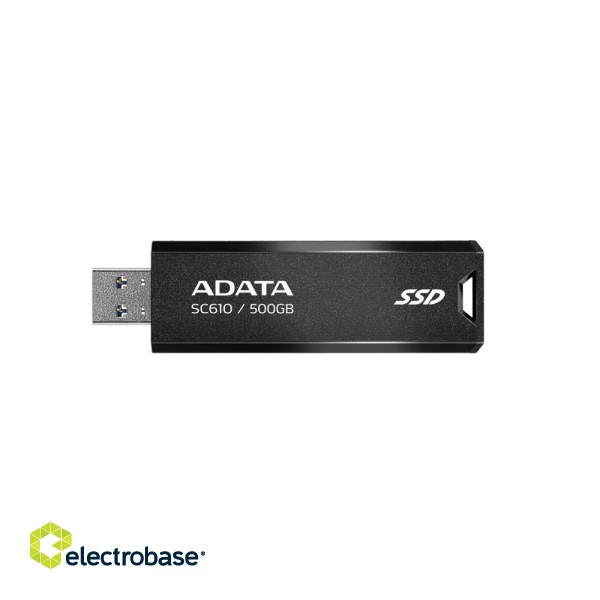 External SSD|ADATA|SC610|500GB|USB 3.2|Write speed 500 MBytes/sec|Read speed 550 MBytes/sec|SC610-500G-CBK/RD фото 1