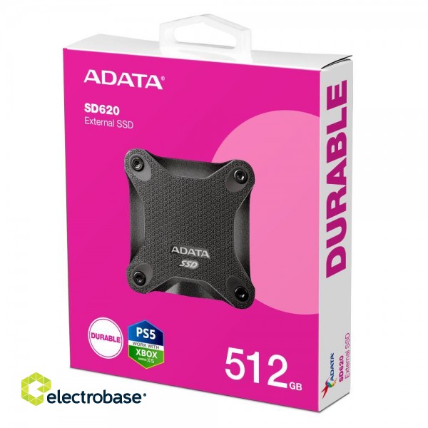 External SSD|ADATA|SD620|512GB|USB 3.2|Write speed 460 MBytes/sec|Read speed 520 MBytes/sec|SD620-512GCBK image 6