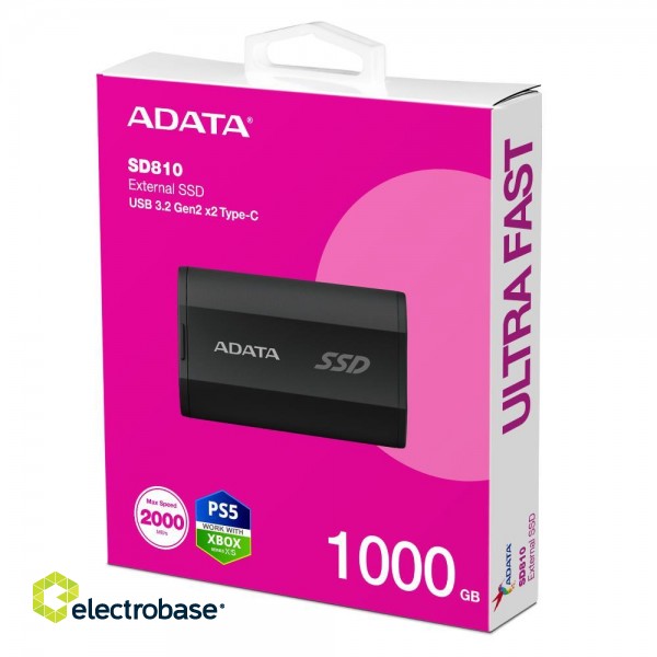 External SSD|ADATA|SD810|1TB|USB-C|Write speed 2000 MBytes/sec|Read speed 2000 MBytes/sec|SD810-1000G-CBK фото 5
