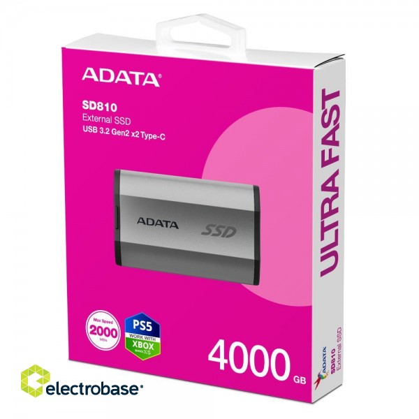 External SSD|ADATA|SD810|4TB|USB-C|Write speed 2000 MBytes/sec|Read speed 2000 MBytes/sec|SD810-4000G-CSG фото 5