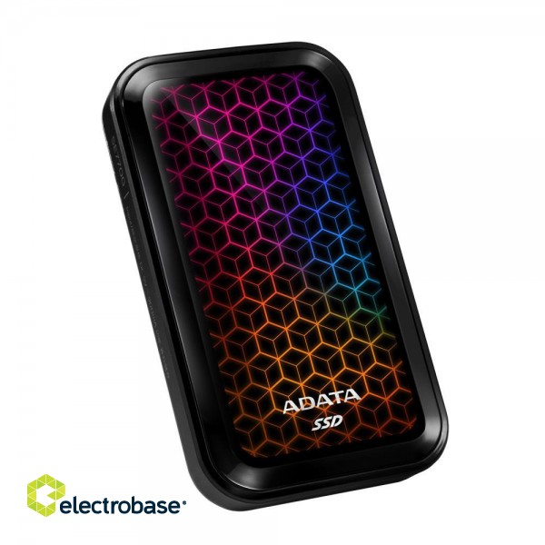 External SSD|ADATA|SE770G|512GB|USB 3.2|Write speed 800 MBytes/sec|Read speed 1000 MBytes/sec|ASE770G-512GU32G2-CBK image 1