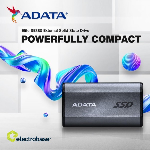 External SSD|ADATA|SE880|4TB|USB-C|Write speed 2000 MBytes/sec|Read speed 2000 MBytes/sec|AELI-SE880-4TCGY фото 5