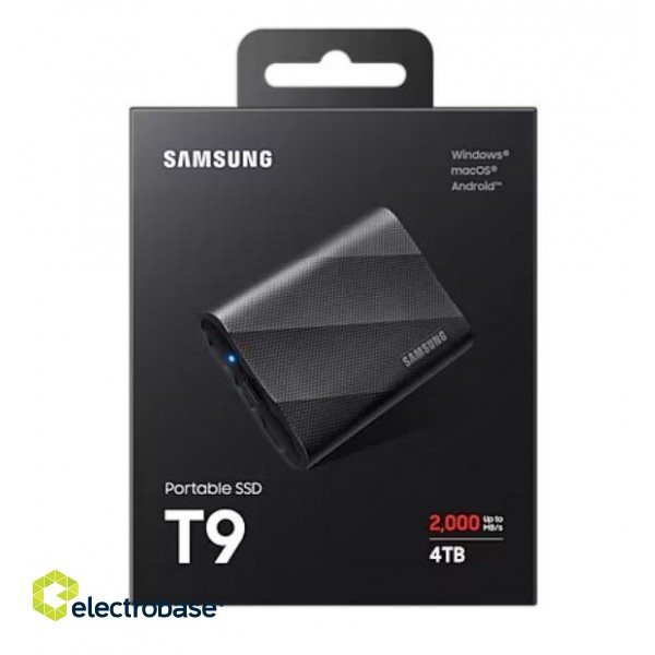 External SSD|SAMSUNG|T9|4TB|USB 3.2|Write speed 2000 MBytes/sec|Read speed 2000 MBytes/sec|MU-PG4T0B/EU image 6