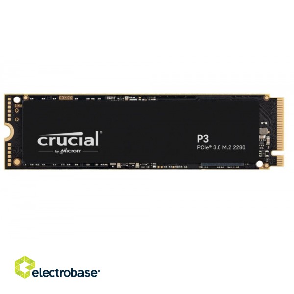 SSD|CRUCIAL|P3|1TB|M.2|PCIE|NVMe|3D NAND|Write speed 3000 MBytes/sec|Read speed 3500 MBytes/sec|TBW 220 TB|CT1000P3SSD8 paveikslėlis 2