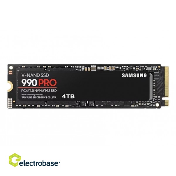 SSD|SAMSUNG|990 PRO|4TB|M.2|PCIe Gen4|NVMe|TLC|Write speed 6900 MBytes/sec|Read speed 7450 MBytes/sec|2.3mm|TBW 2400 TB|MTBF 1500000 hours|MZ-V9P4T0BW фото 1