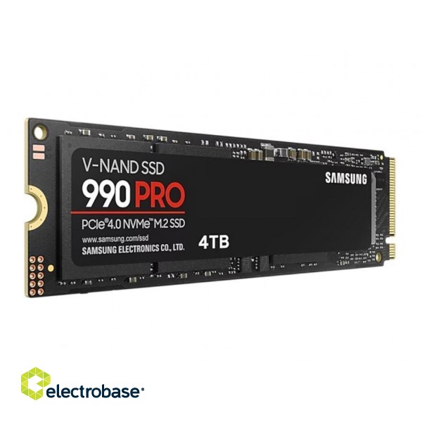 SSD|SAMSUNG|990 PRO|4TB|M.2|PCIe Gen4|NVMe|TLC|Write speed 6900 MBytes/sec|Read speed 7450 MBytes/sec|2.3mm|TBW 2400 TB|MTBF 1500000 hours|MZ-V9P4T0BW фото 3