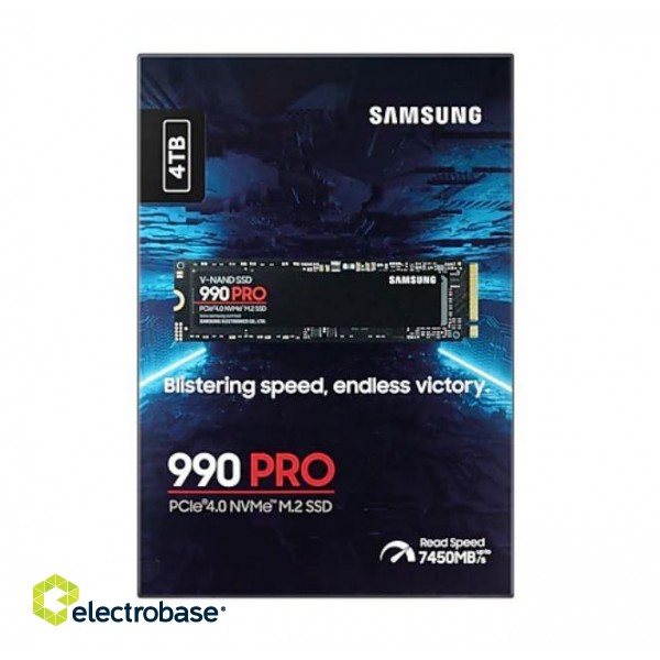 SSD|SAMSUNG|990 PRO|4TB|M.2|PCIe Gen4|NVMe|TLC|Write speed 6900 MBytes/sec|Read speed 7450 MBytes/sec|2.3mm|TBW 2400 TB|MTBF 1500000 hours|MZ-V9P4T0BW фото 4