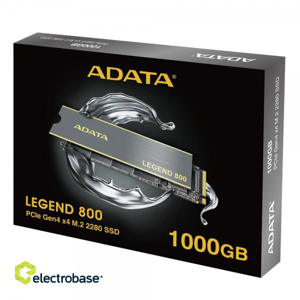 SSD|ADATA|LEGEND 800|1TB|M.2|PCIE|NVMe|3D NAND|Write speed 2200 MBytes/sec|Read speed 3500 MBytes/sec|TBW 600 TB|MTBF 1500000 hours|ALEG-800-1000GCS фото 4