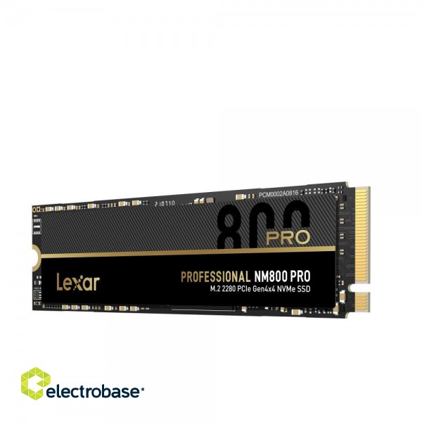SSD|LEXAR|NM800PRO|2TB|M.2|PCIe Gen4|NVMe|3D TLC|Write speed 6500 MBytes/sec|Read speed 7500 MBytes/sec|TBW 2000 TB|MTBF 1500000 hours|LNM800P002T-RNNNG paveikslėlis 3