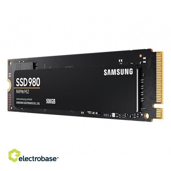 SSD|SAMSUNG|980|500GB|M.2|PCIE|NVMe|MLC|Write speed 2600 MBytes/sec|Read speed 3100 MBytes/sec|2.38mm|TBW 300 TB|MTBF 1500000 hours|MZ-V8V500BW фото 2