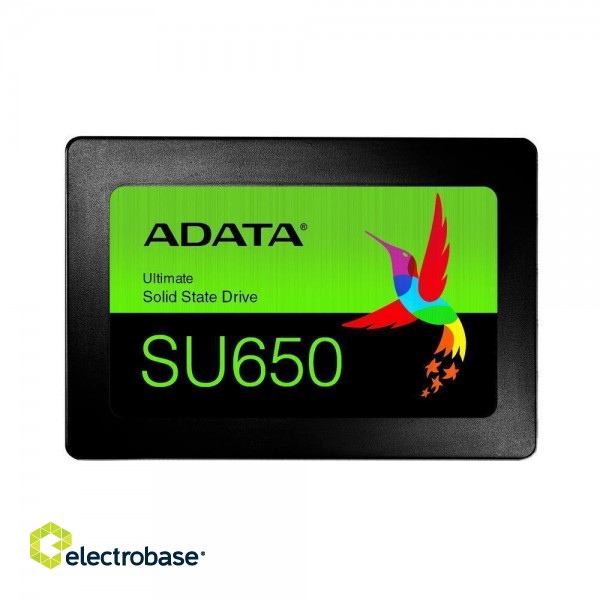 SSD|ADATA|SU650|1TB|SATA 3.0|Write speed 450 MBytes/sec|Read speed 520 MBytes/sec|2,5"|TBW 600 TB|MTBF 2000000 hours|ASU650SS-1TT-R paveikslėlis 1