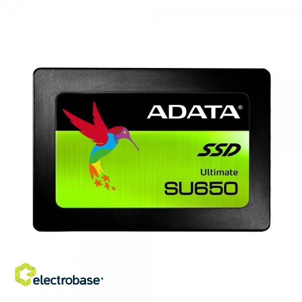 SSD|ADATA|SU650|480GB|SATA 3.0|Write speed 450 MBytes/sec|Read speed 520 MBytes/sec|2,5"|TBW 280 TB|MTBF 2000000 hours|ASU650SS-480GT-R фото 1