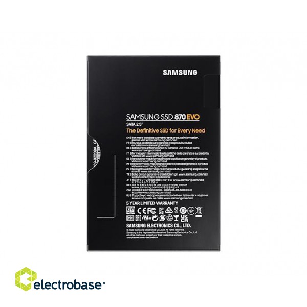 SSD|SAMSUNG|870 EVO|1TB|SATA|SATA 3.0|MLC|Write speed 530 MBytes/sec|Read speed 560 MBytes/sec|2,5"|TBW 600 TB|MTBF 1500000 hours|MZ-77E1T0B/EU фото 7