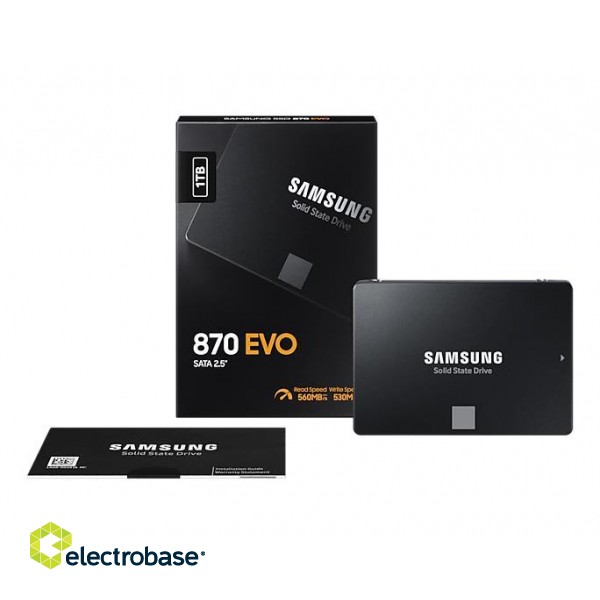 SSD|SAMSUNG|870 EVO|1TB|SATA|SATA 3.0|MLC|Write speed 530 MBytes/sec|Read speed 560 MBytes/sec|2,5"|TBW 600 TB|MTBF 1500000 hours|MZ-77E1T0B/EU image 9