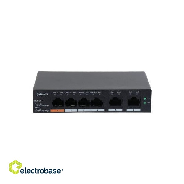 Switch|DAHUA|CS4006-4GT-60|Type L2|Desktop/pedestal|PoE ports 4|60 Watts|DH-CS4006-4GT-60 image 2