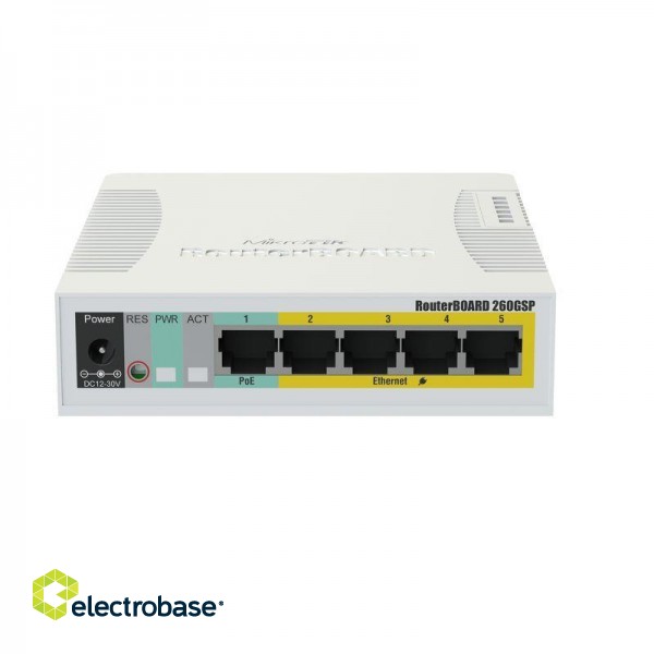 Switch|MIKROTIK|CSS106-1G-4P-1S|5x10Base-T / 100Base-TX / 1000Base-T|1xSFP|CSS106-1G-4P-1S image 2