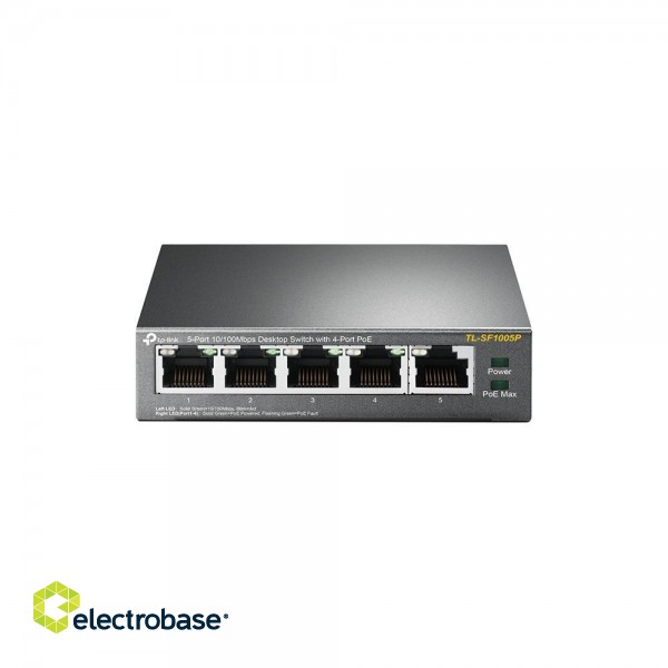 Switch|TP-LINK|Desktop/pedestal|5x10Base-T / 100Base-TX|PoE ports 4|TL-SF1005P image 1