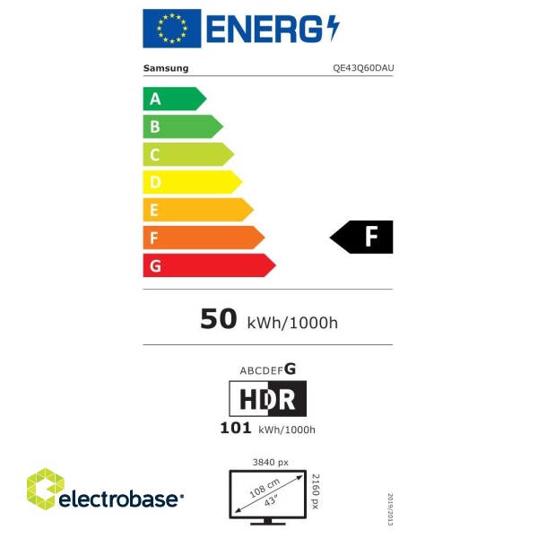 TV Set|SAMSUNG|43"|4K/Smart|QLED|3840x2160|Wireless LAN|Bluetooth|Tizen|Black|QE43Q60DAUXXH image 4
