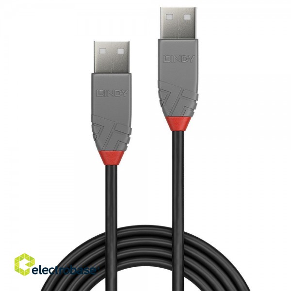 CABLE USB2 A-A 0.5M/ANTHRA 36691 LINDY image 2