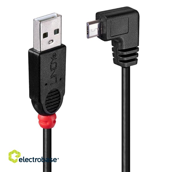 CABLE USB2 A TO MICRO-B 1M/90 DEGREE 31976 LINDY image 1