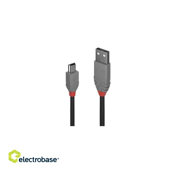 CABLE USB2 A TO MINI-B 2M/ANTHRA 36723 LINDY image 1