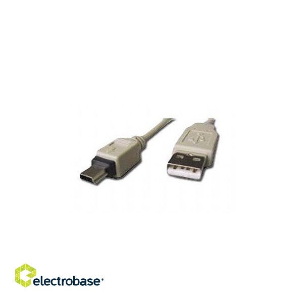 CABLE USB2 AM-MINI 0.9M WHITE/CC-USB2-AM5P-3 GEMBIRD фото 1