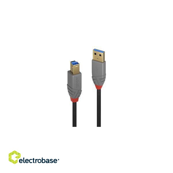 CABLE USB3.2 A-B 1M/ANTHRA 36741 LINDY paveikslėlis 1