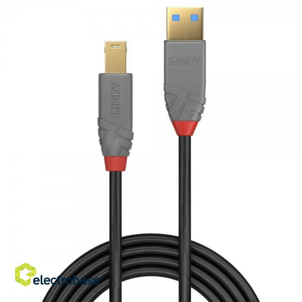 CABLE USB3.2 A-B 1M/ANTHRA 36741 LINDY фото 2