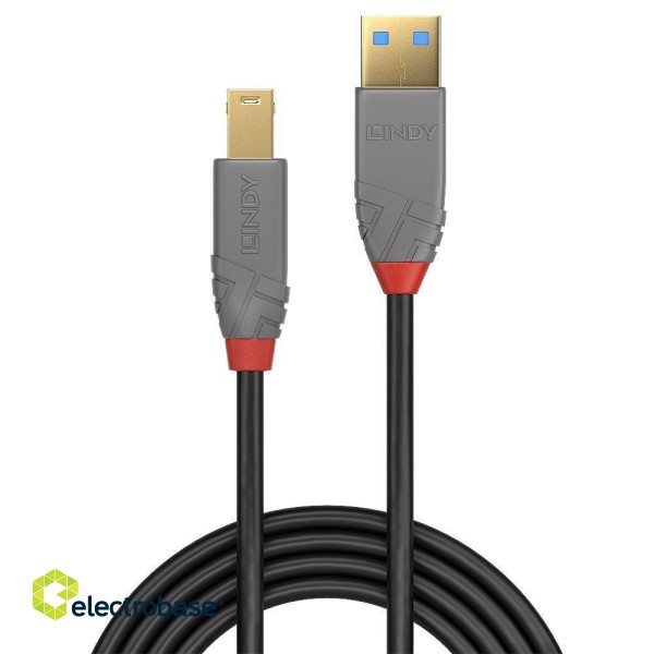 CABLE USB3.2 A-B 5M/ANTHRA 36744 LINDY фото 2